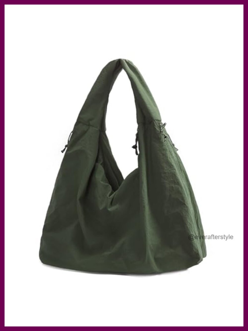 Large Nylon Hobo Bag Crescent Shoulder Bag Vintage Tote Casual Shopper Handbag